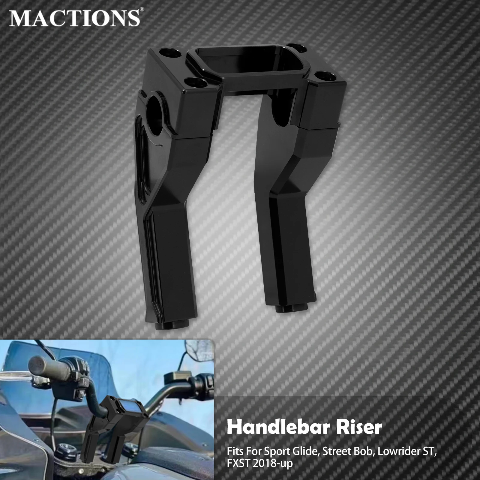 

Motorcycle 6'' Handlebar Risers Digital Dispaly Handle Bar Clamp Riser For Harley Softail Street Bob FXBB FLSB FXLRST FXST 18-Up