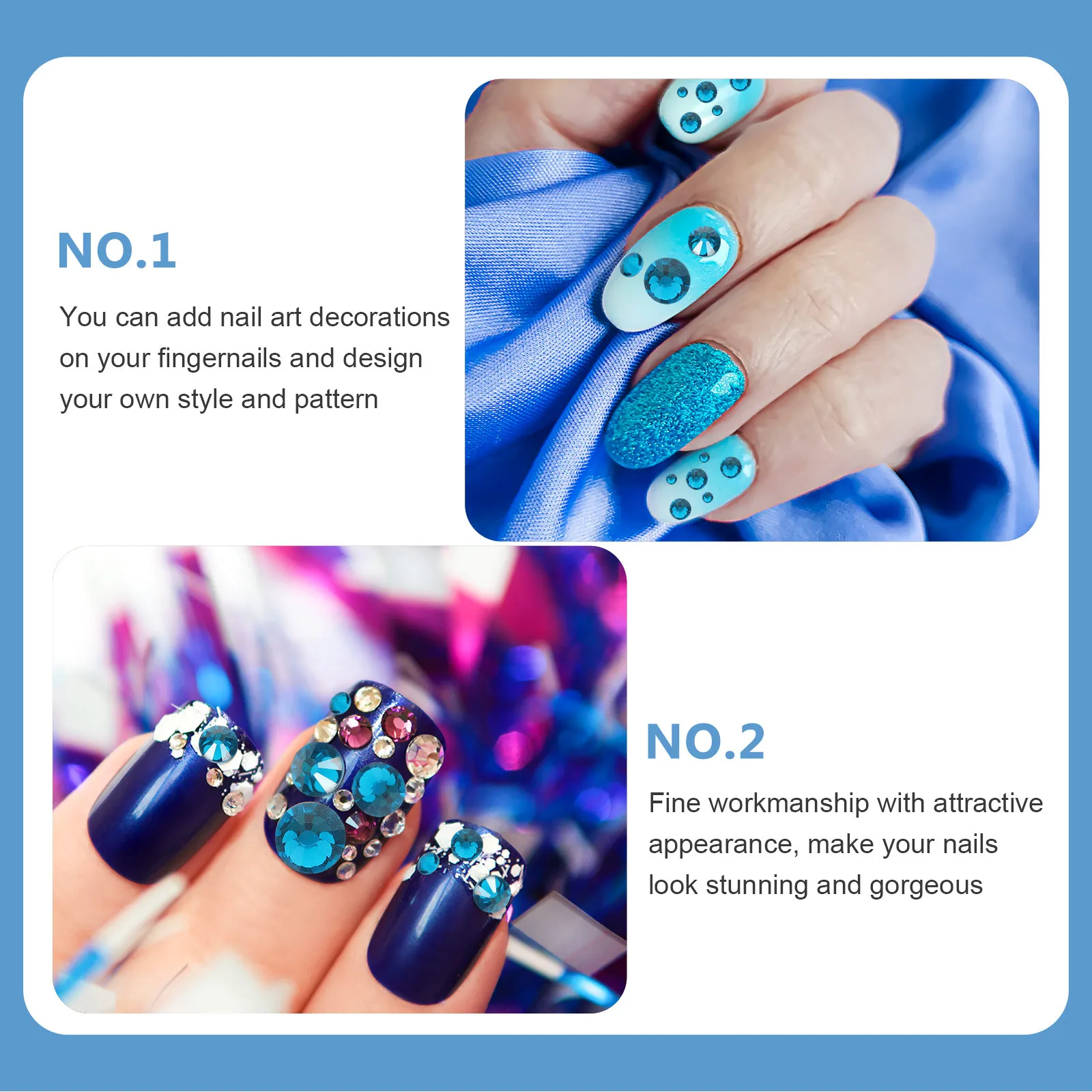 1 Juego de 1 Juego de diamantes de imitación de cristal, decoraciones artísticas, abalorios de cristal Premium para manicura, suministros para manualidades de uñas Diy, accesorios para uñas