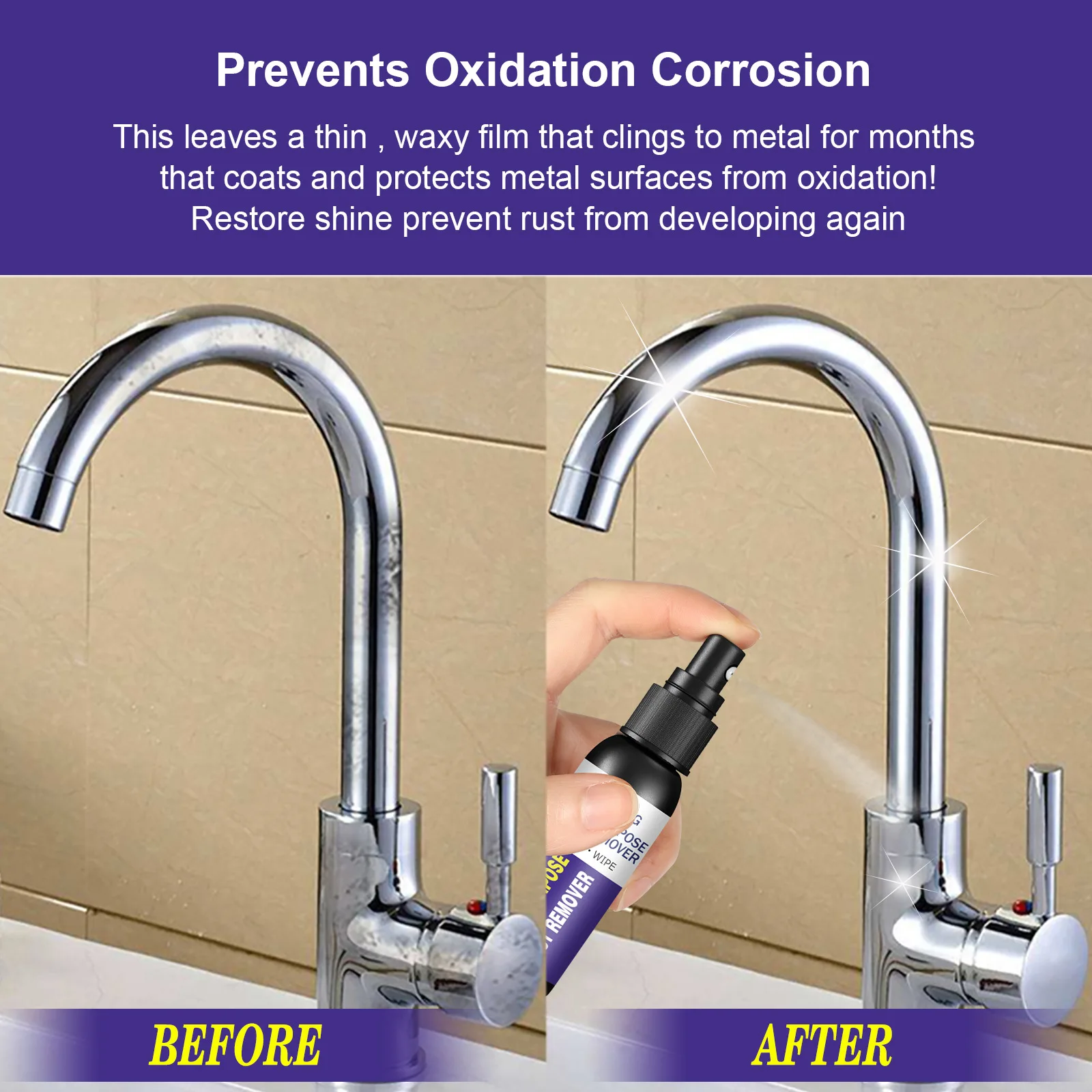 50ml Metal Rust Remover Multifunctional Automotive Wheel Polishing And Refurbishing Agent Faucet Stainless Steel Rust Remover image 2