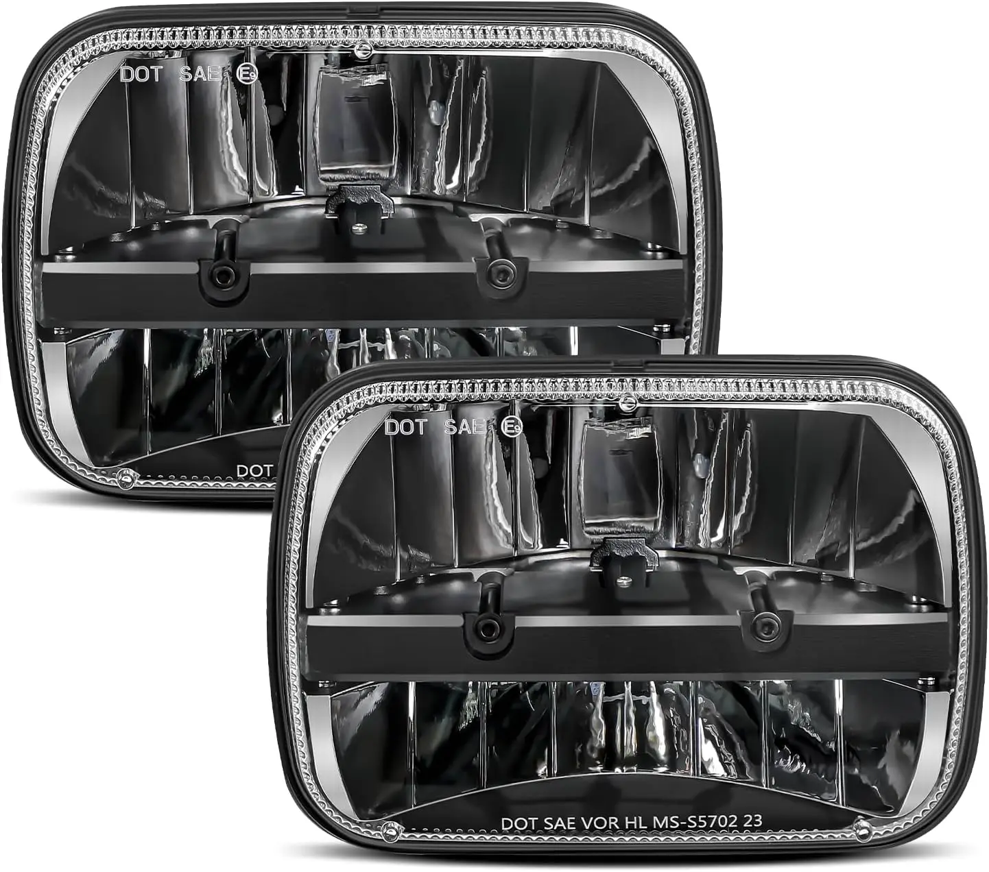 

5x7 LED Headlight Pair with H4 Adapters, Super Bright & Waterproof for Jeep Wrangler YJ and Cherokee XJ