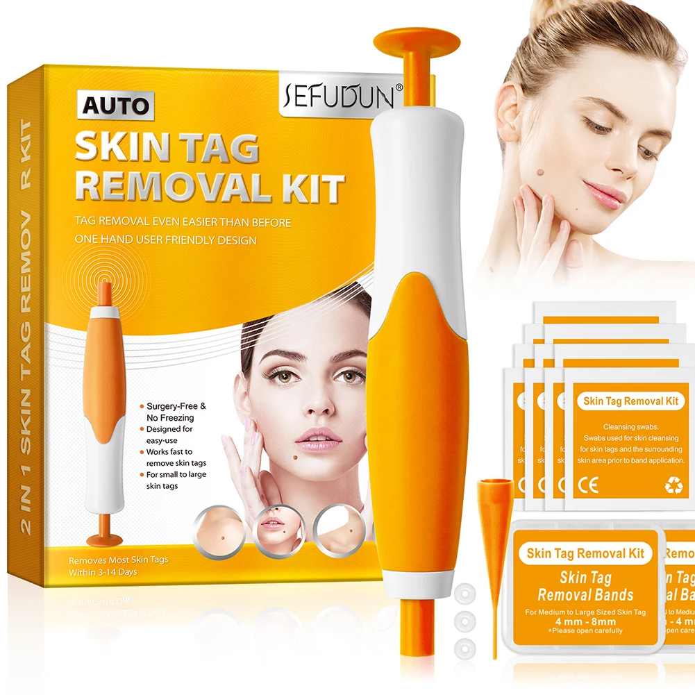 جهاز إزالة علامات الجلد بحلقات مطاطية، ملحقات تجميل الوجه، مجموعات إزالة ثآليل الجلد، لوازم متعددة الأغراض للوجه والرقبة والذقن والظهر #1