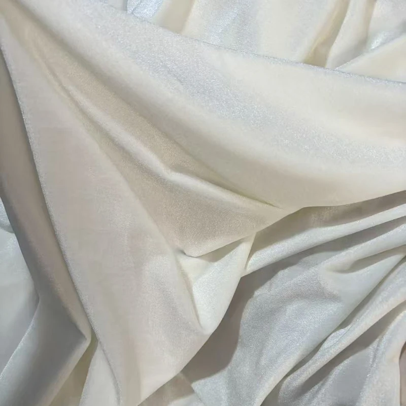 Tecido de veludo macio branco marfim de 175cm de largura para vestido formal cenários fotográficos decoração de festa de casamento cortinas material diy