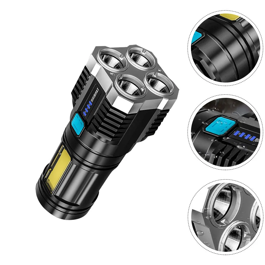 1 قطعة في الهواء الطلق استخدام مصباح يدوي USB قابلة للشحن المحمولة المدمجة عالية السطوع LED الشعلة للتخييم التنزه الصيد #4