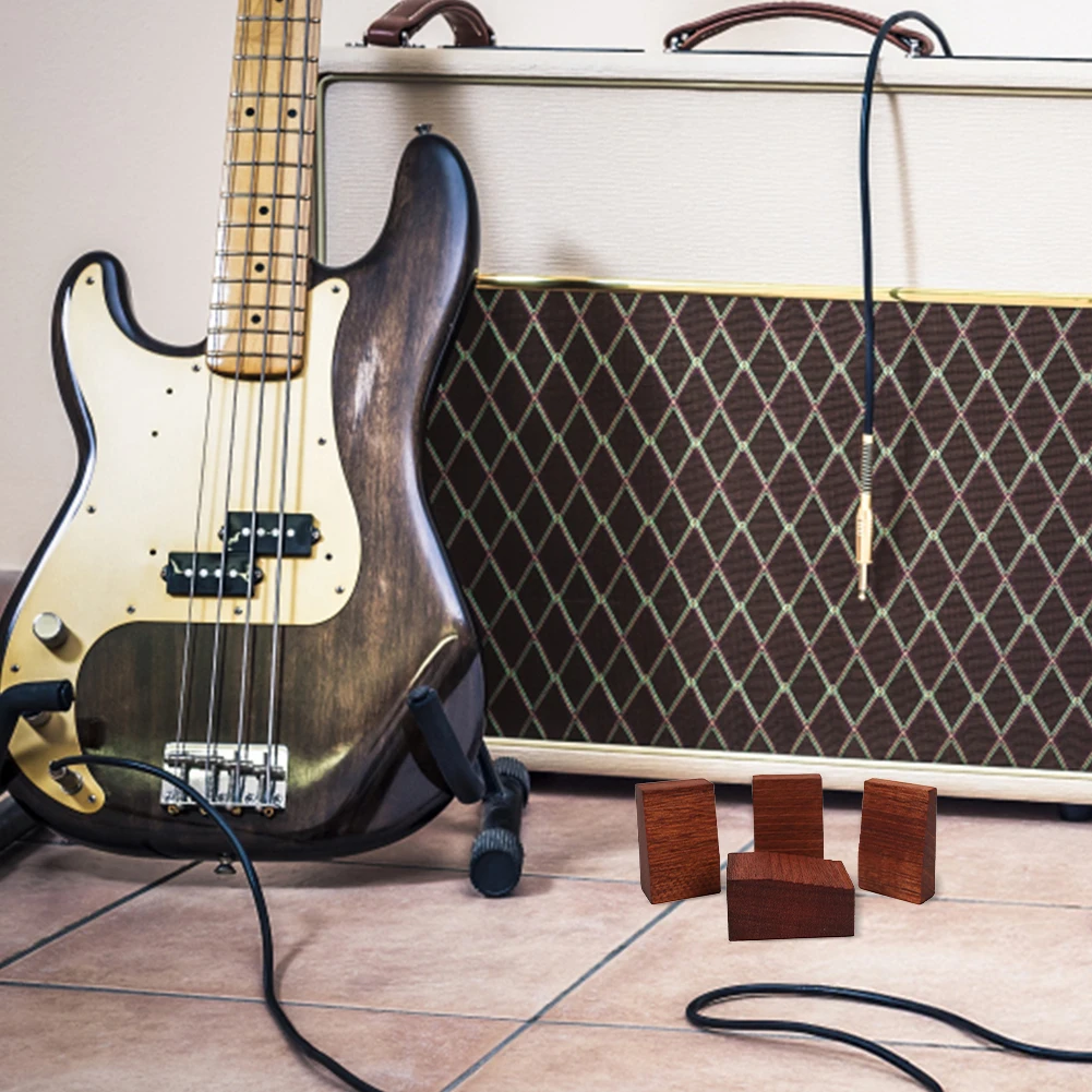 4Pcs Floating Tremolo Set Up Blocks Wooden Guitar Lock String Insert Metal Block for Most Tremolo Bridge Saddle