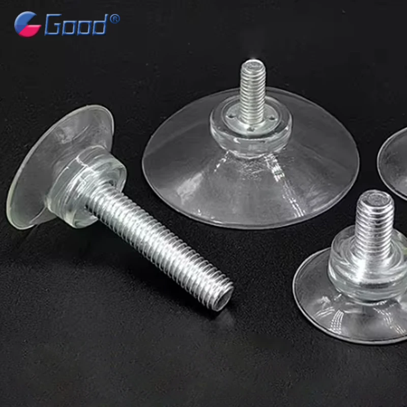 Transparent M6/M8 Screw Rubber Suction Cup Strong Suction Holder Hook Anti Slip Adjustable Foot Pad