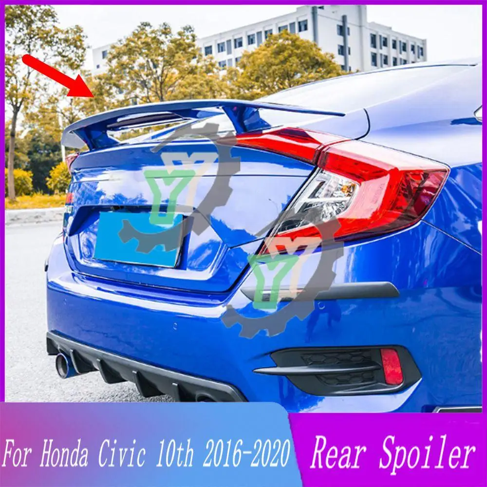 High Quality ABS Plastic Car Rear Trunk Spoiler Rear Wing Lip Trim For Honda Civic 10th 2016 2017 2018 2019 2020 Car Accessory