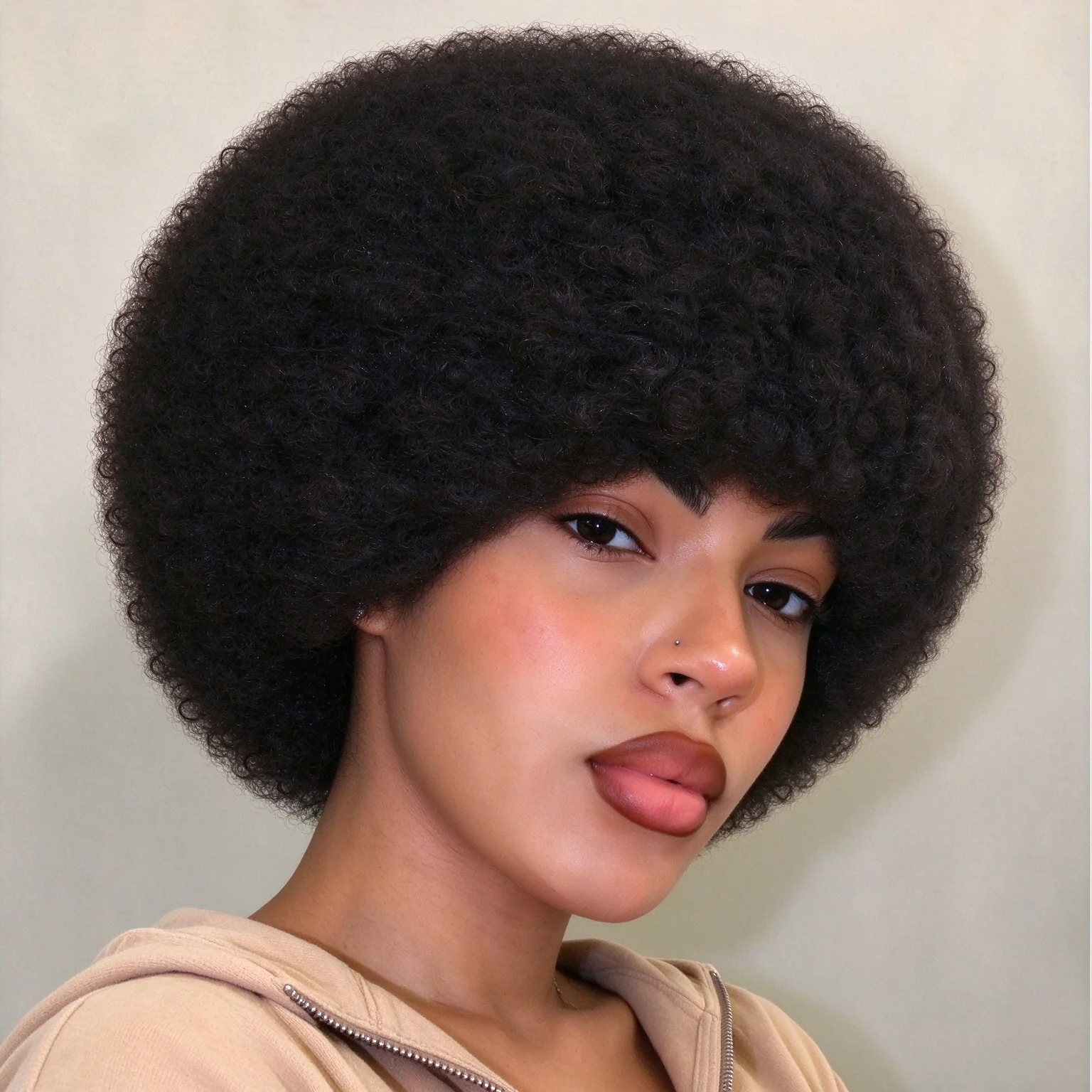 Natural Black Short Pixie Wig with Bangs 100% Human Hair Layered Wig Machine Made Breathable Cap Lightweight and Comfortable