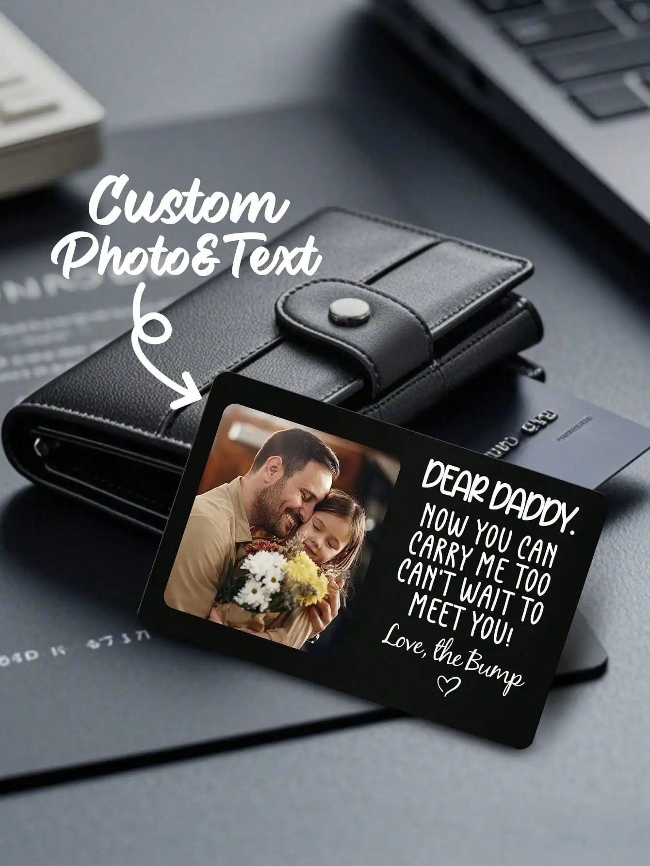 Custom Photo Wallet Card Personalized Wallet Insert Card Picture Text Metal Wallet Card Fathers Day Gift Birthday