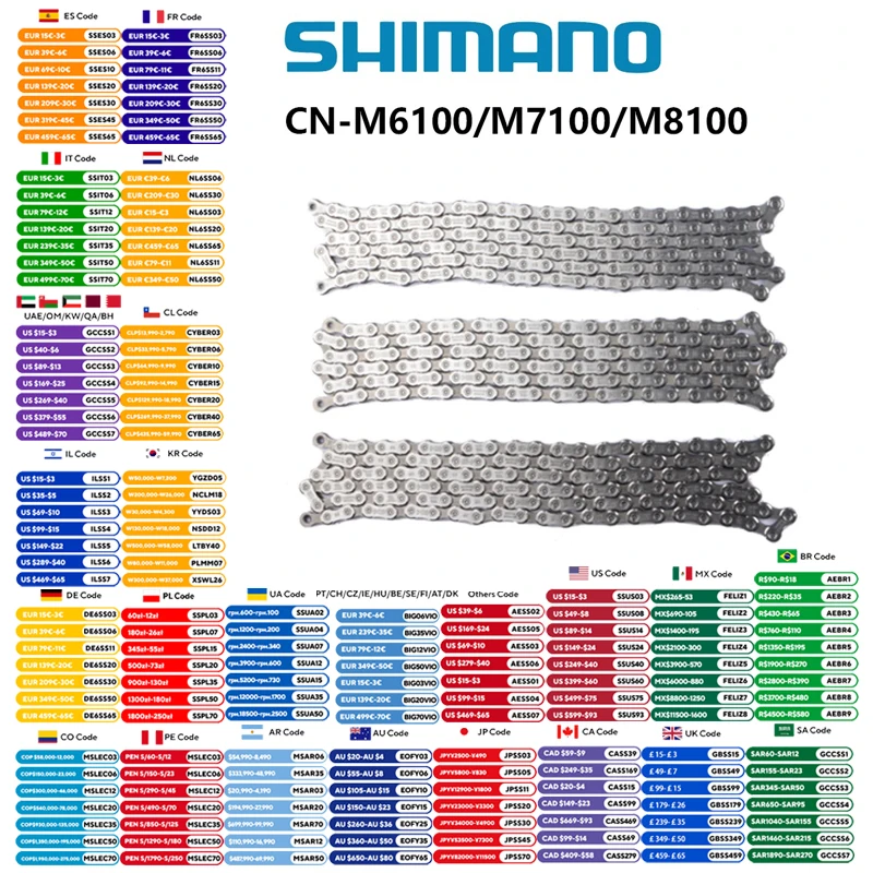 SHIMANO SLX M7100 M6100 M8100 12 Speed Chain 118/126 Link Mountain Bike Bicycle Chain  CN M7100 MTB 12Speed With Quick-link