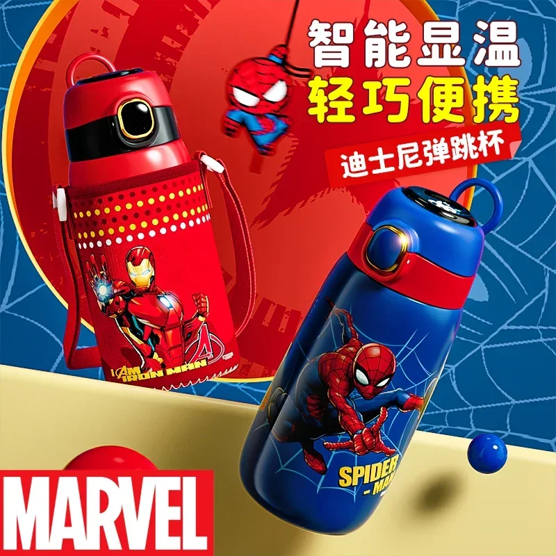 Marvel Spider Man Cup Stainless Steel 316 Vacuum Student Straight Drink Straw Keep Wam Disney Mickey Thermos Water Cup Xmas Gift