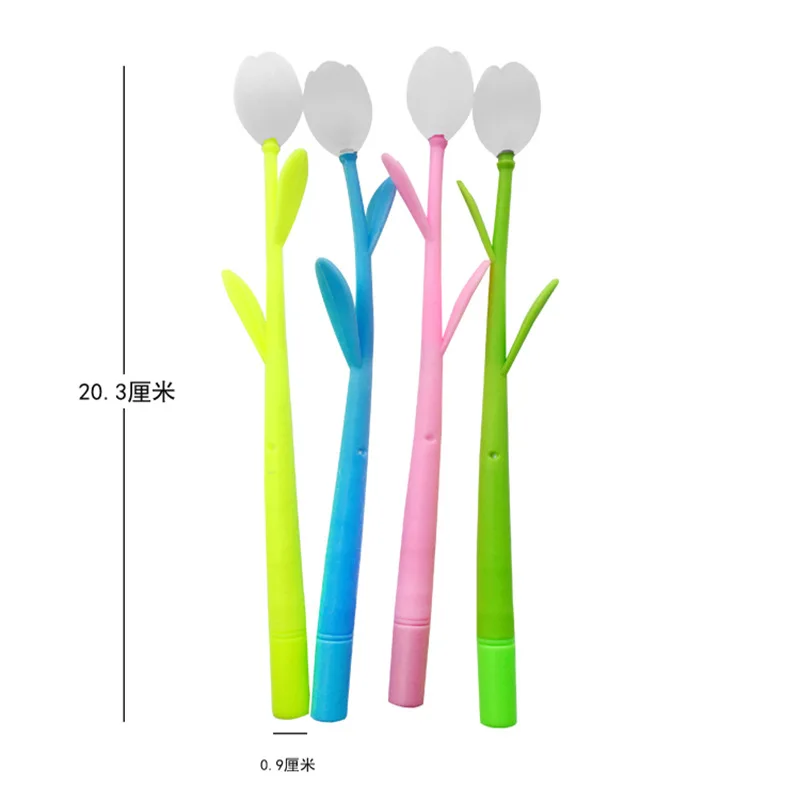 Exquisite Tulip Color Change Flower Plastic Gel Pens Offices Accessories Birthday Party Present Students Stationery Supplies