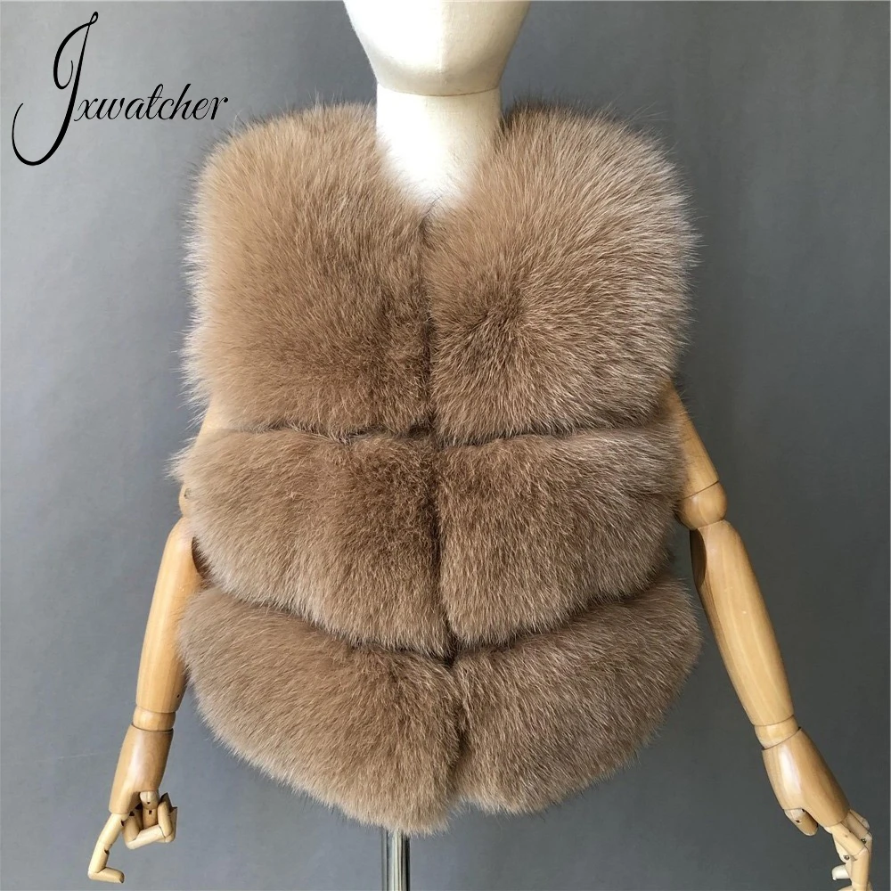 Jxwatcher Kids Real Fox Fur Vest Classic Autumn Winter Fashoin Keep Warm Child Fluffy Fur Sleeveless Coat 2022 New Arrival