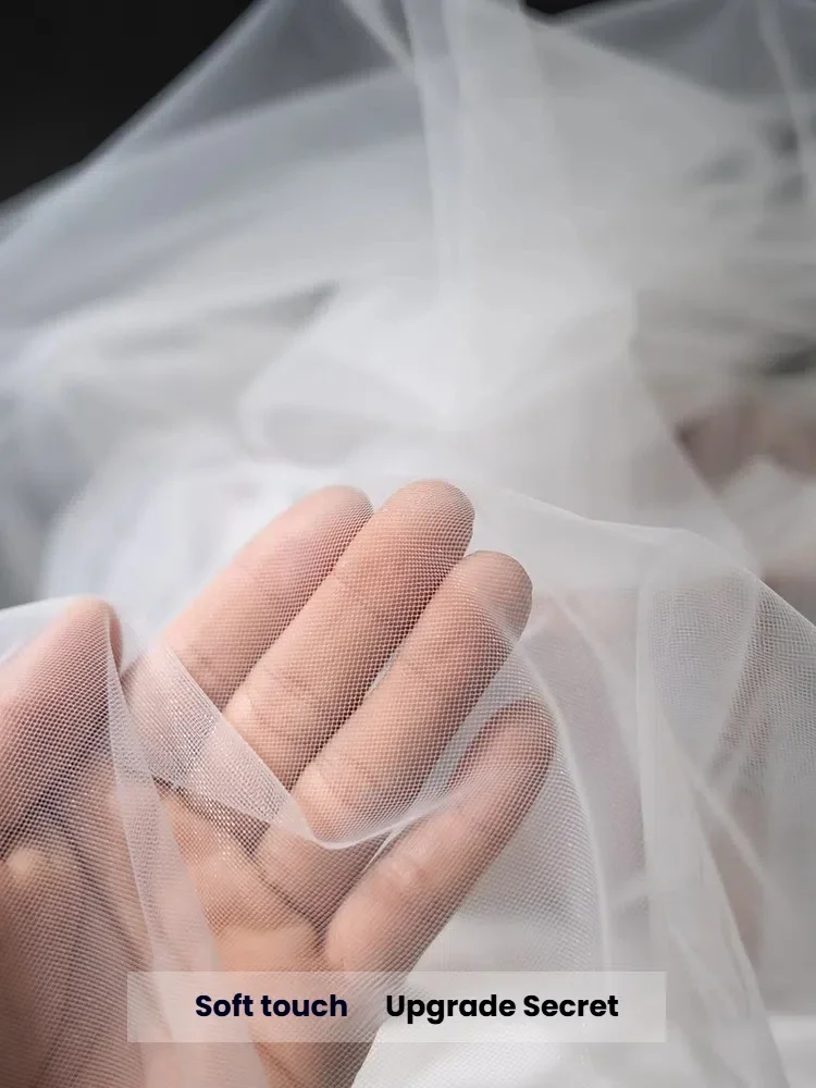

ins fairy mist yarn gauze fabric soft handmade DIY solid color lace veil transparent tulle clothing fabric