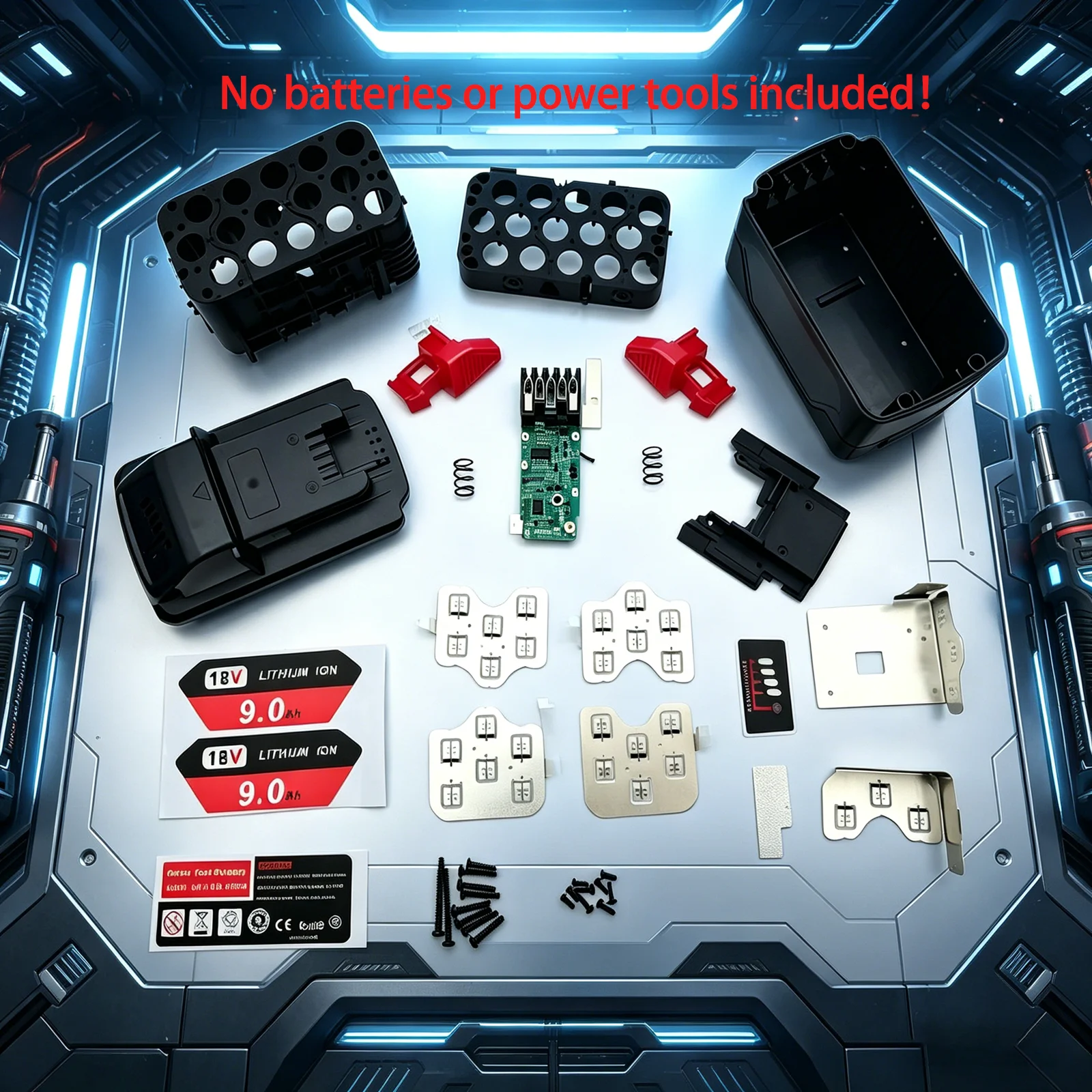 

Пластиковый корпус для литий-ионного аккумулятора M18, плата защиты от перезаряда (PCB) для Milwaukee 18V 3Ah 6Ah 9Ah, наклейка-этикетка для корпусов