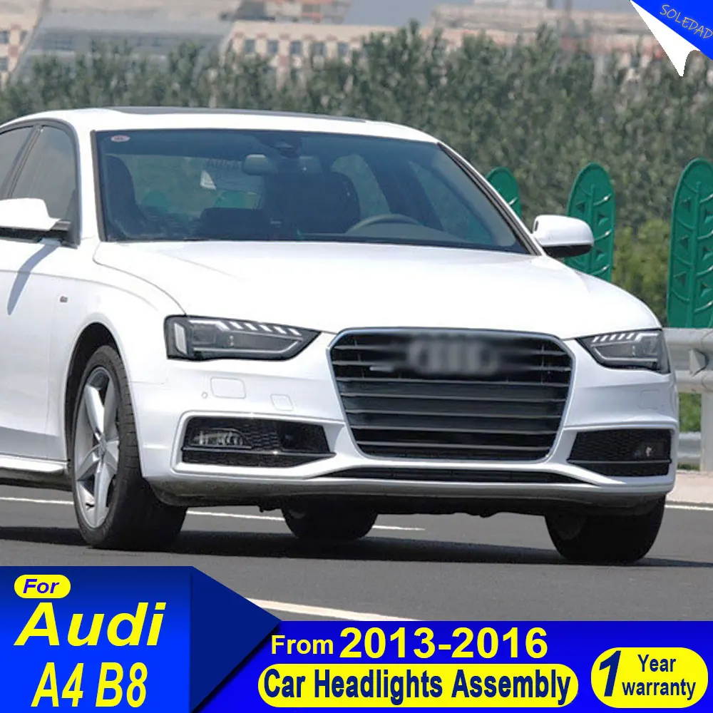 

Автомобильные фары для Audi A4 B8.5, светодиодные фары 2013 2014 2015 2016, все фары Drl, линзы проектора, автомобильные аксессуары