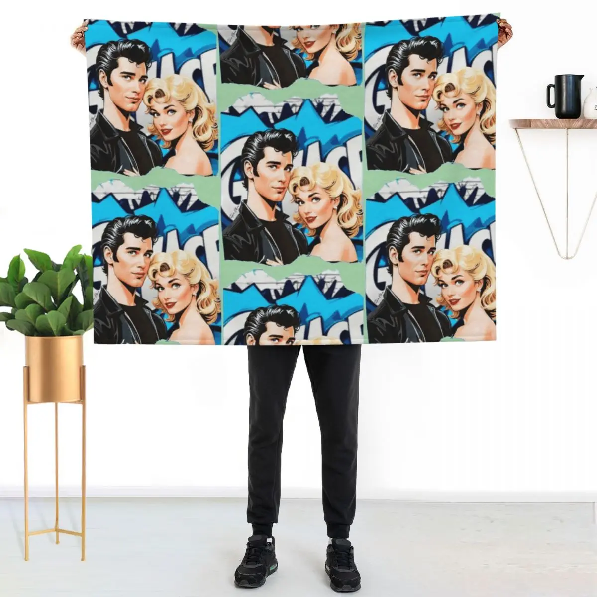 Grease Lightning Throw Blanket Fashion Sofas Vintage manga Designers Bed covers Soft Big Blankets