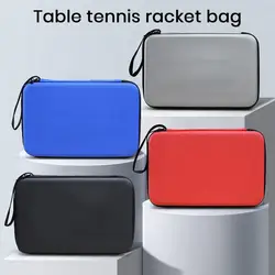 Table Tennis Racket Case Hard Shell Waterproof Zipper Closure Soft Lining Faux Leather Ping-Pong Paddle Bag Table Tennis Bat Box