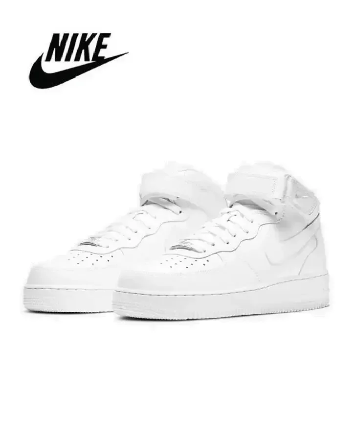 Nike Men Air Force 1 Women Shoes Sneakers Comfortable Leather Casual Flats for Male Plus Size Youth School Skateboard Sneakers