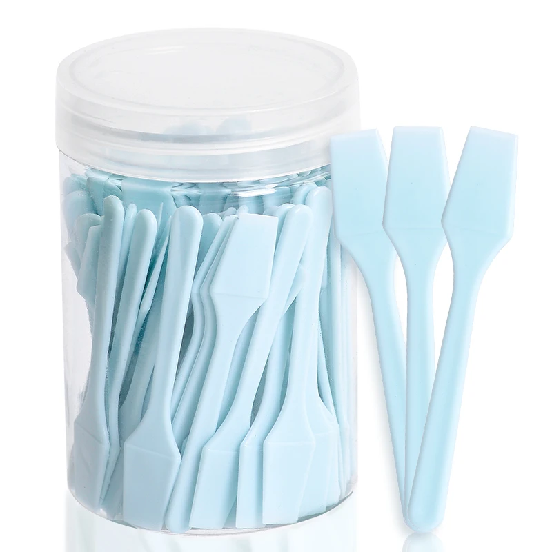 100 Pieces Cosmetic Spatulas Scoop Face Cream Mask Mud Mixing Plastic Spoon Beauty DIY Tools Eyes Facial Makeup Applicator