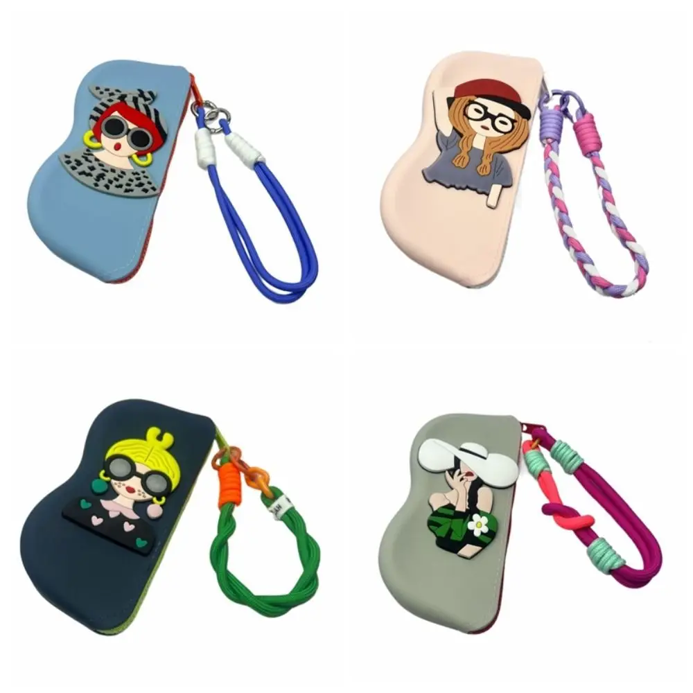 متعددة الوظائف سيليكون نظارات حقيبة مقاوم للماء الكرتون سيليكون النظارات حقيبة التخزين الغبار النظارات الشمسية تخزين كليب #6