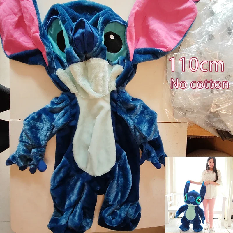 110/130cm Lilo and Stitch Disney Plush Toys Pixar Anime Big Stich Angel Doll Pillow Semi-finished Leather Holster Gift for Kids