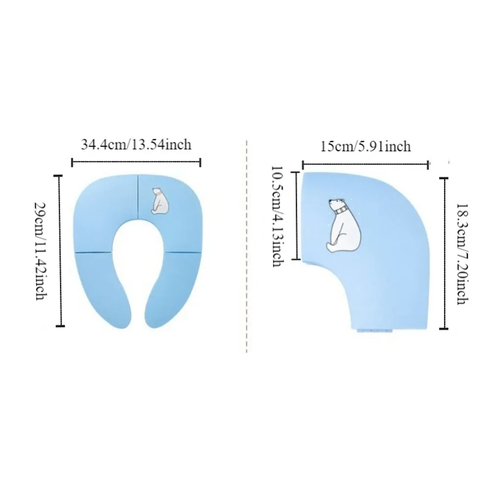Foldable Baby Travel Toilet Seat Washable Cartoon Potty Seat Cover Non-Slip Suction Cups Travel Potty Seat Shopping Malls