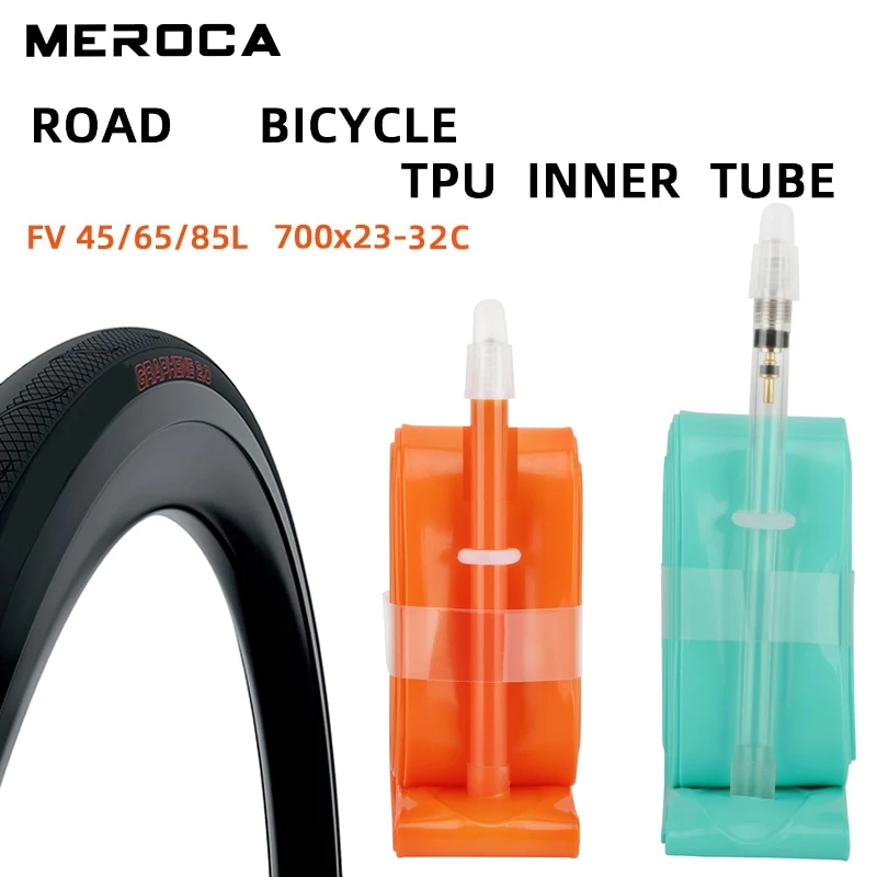 

MEROCA Road Bicycle Inner Tube TPU Ultra Light High Strength Bicycle Inner Tube 700x23-32C FV 45L/65L/80L Bicycle Accessories