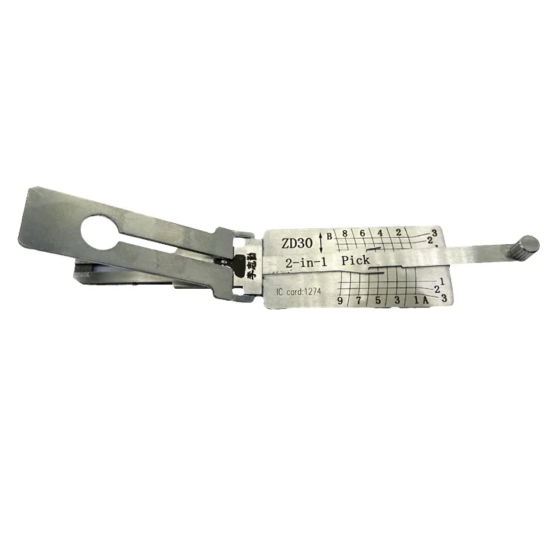 Original Lishi ZD30 2 in 1 Lock Pick Decoder Ignition Car Door Open for Ducati Motorcycle Models Vertical Milling