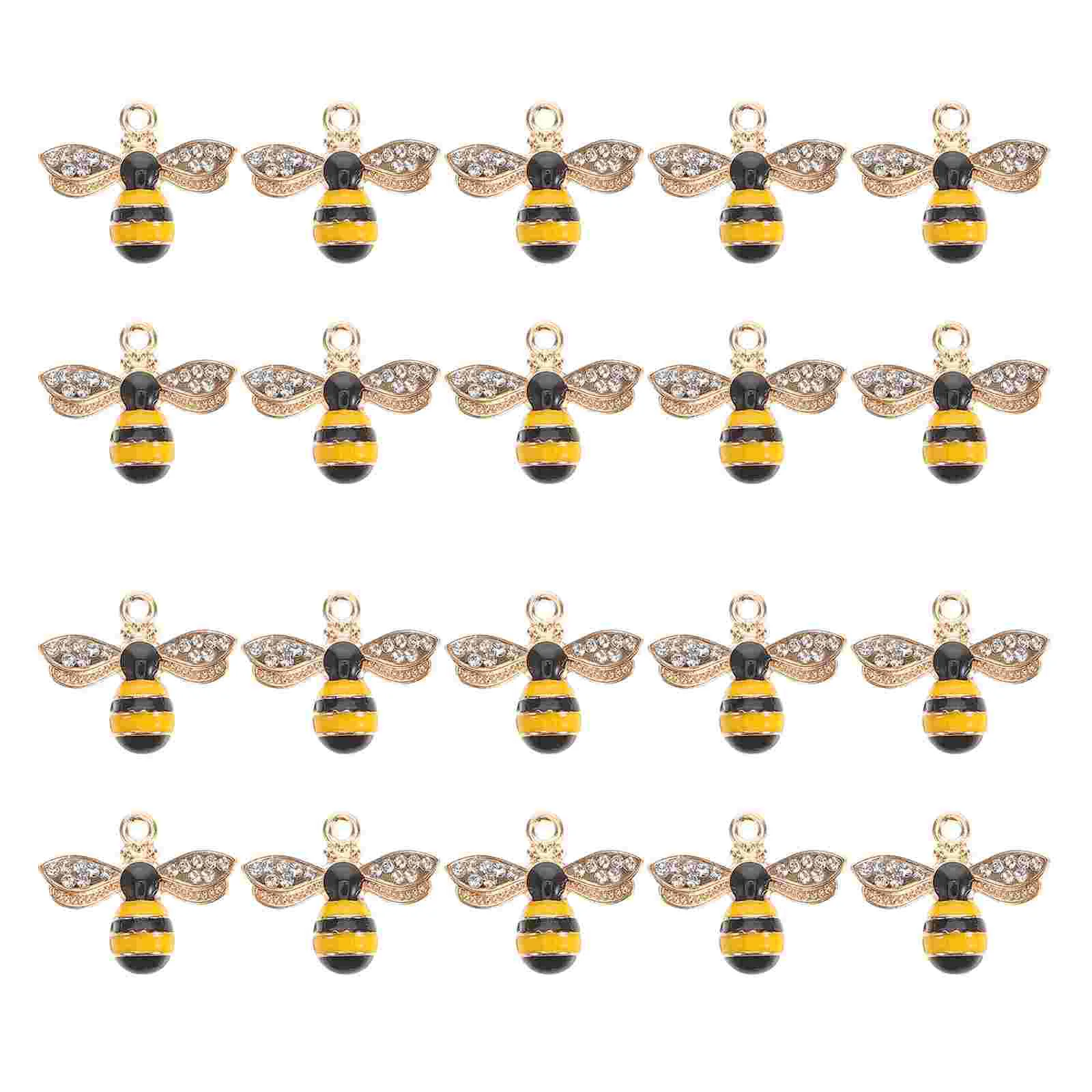 20 Pcs Little Bee Pendant Alloy Charms for Jewelry Making Carry Creative Handmade Works Improve Skills Fun