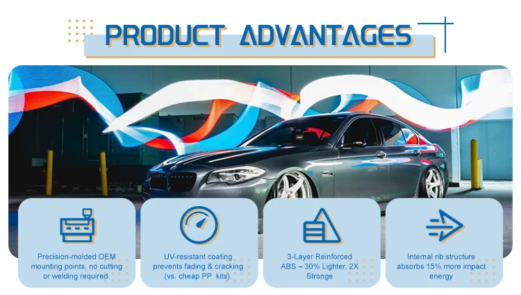 G30 G38 F10 E60 Full Exterior Body Kit, Fog Light Front Lip Rear Diffuser Side Skirt Bolt-On Parts