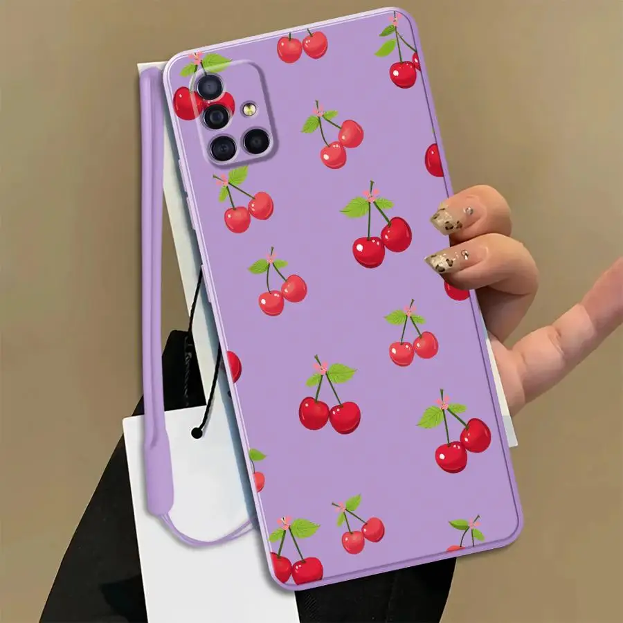 Phone Cover Case for Samsung Galaxy A30s A06 A71 A73 A03 A20s A02s A50 A56 A04 A53 A05 Cherry Cool