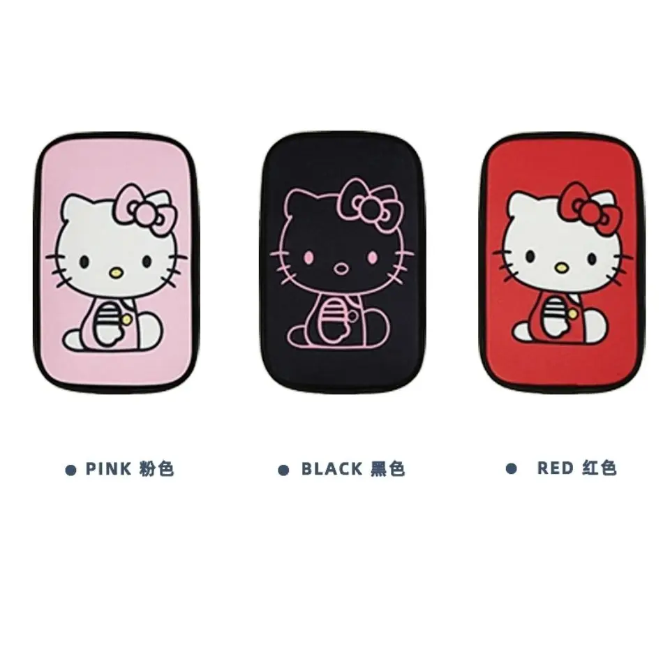 MINISO HelloKitty Car Front and Rear Armrest Box Cotton and Linen Anti-slip Mat Cartoon Kitty Central Armrest Pad Breathable Pad