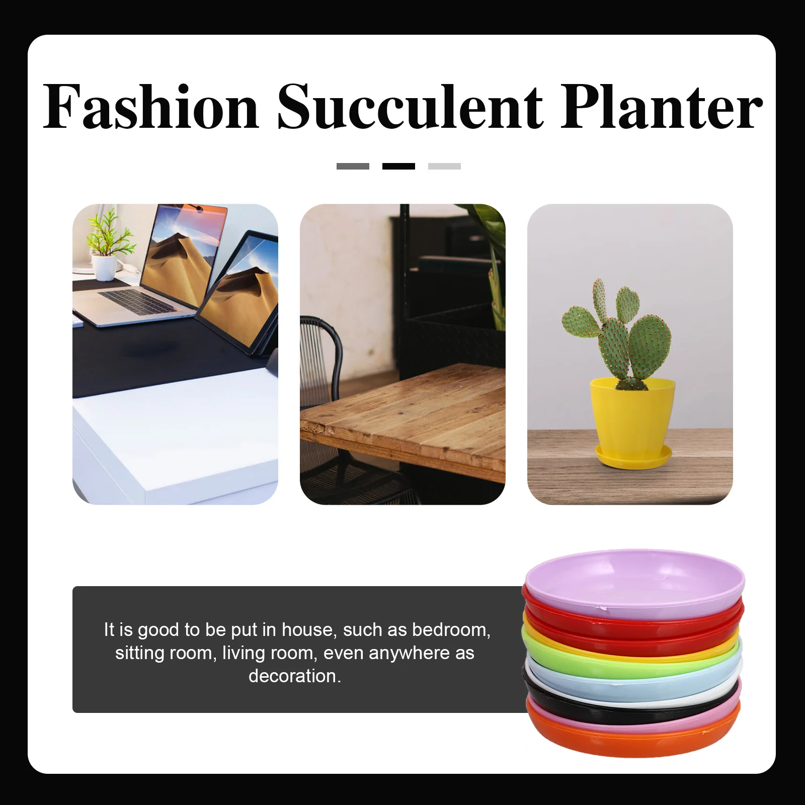 

10Pcs Petal Shape Flower Pot Premium Plastic Succulent Planter with Tray for Home Garden Decor Indoor Outdoor Use