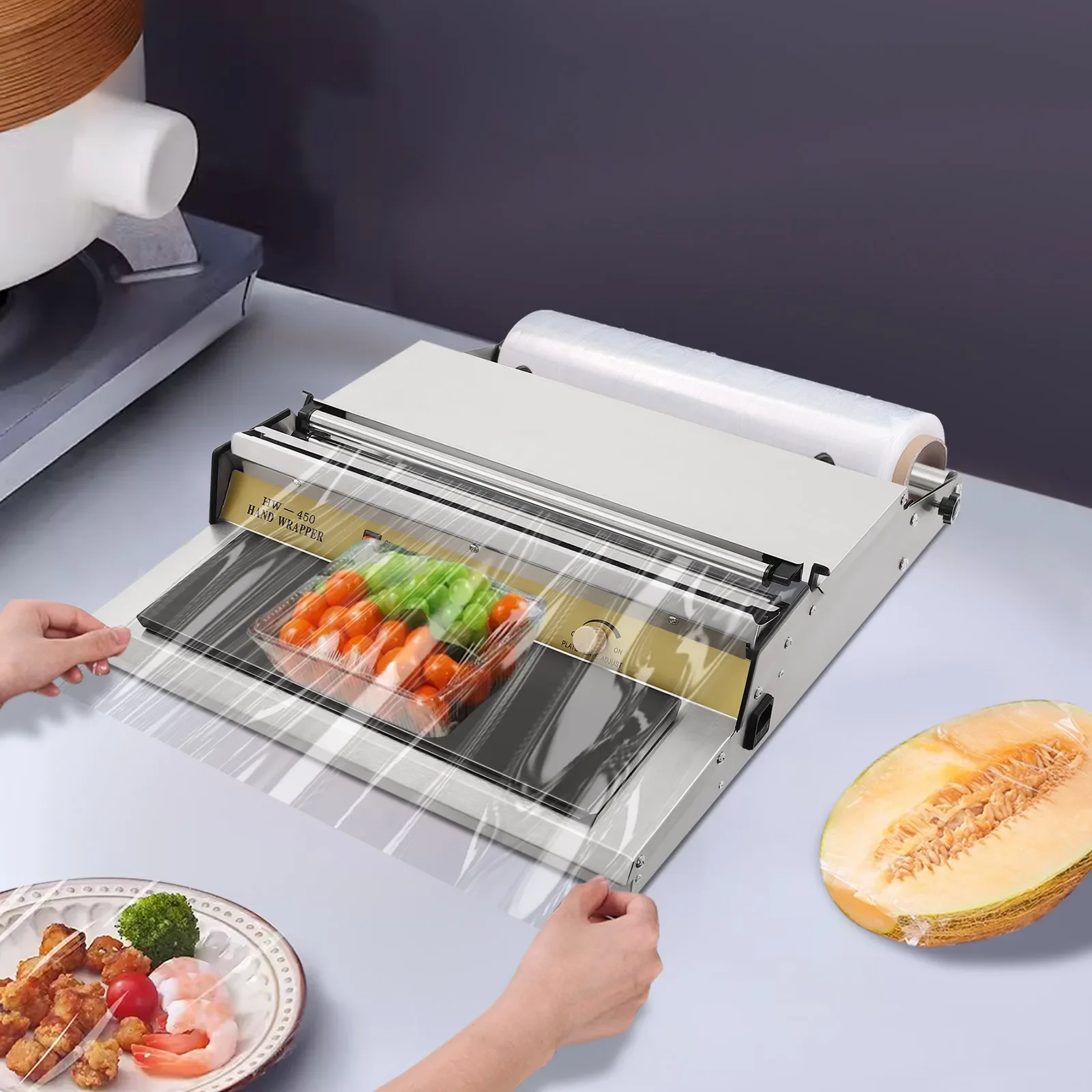 

Hand Wrapping Machine, Width Film Wrapper, Wrapping Machine For Food Packaging In Shops