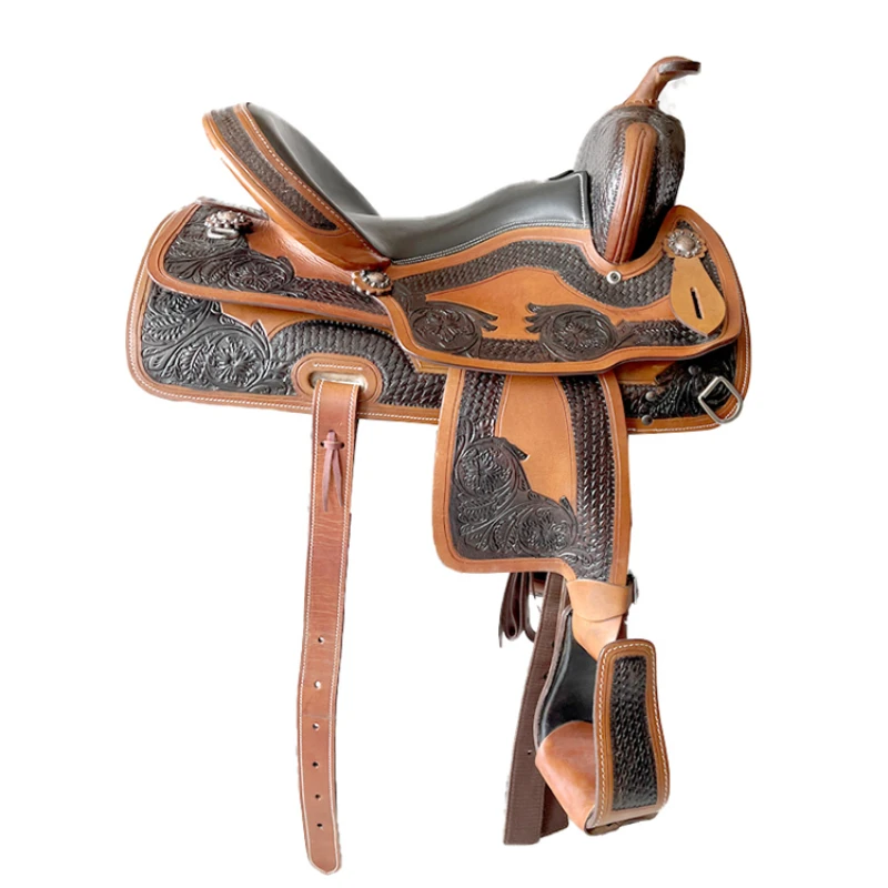 Century Jiurui equestrian supplies cowhide carving equestrian equipment complete set of western Pommeled Horse