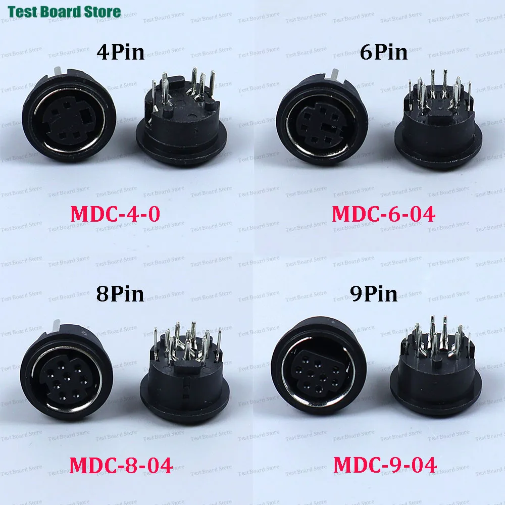 2/5/10PCS 4Pin 5Pin 6Pin 8Pin 9Pin Din Female Socket Connector Jack Terminal S-video PCB Mount PC Computer Connector