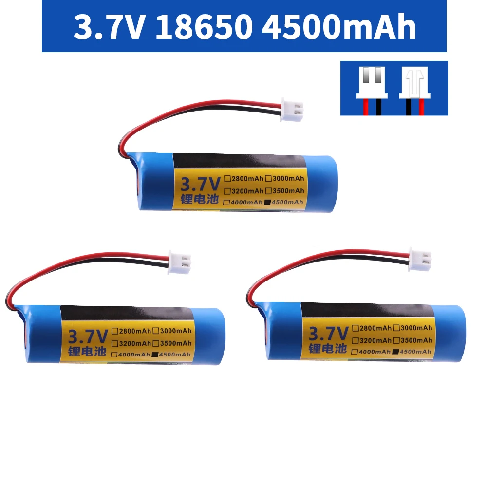 Paquete de batería de litio recargable, 3,7 V, 18650 mah, luz LED de pesca, Altavoz Bluetooth, 4500 V, baterías DIY de emergencia, XH2.54