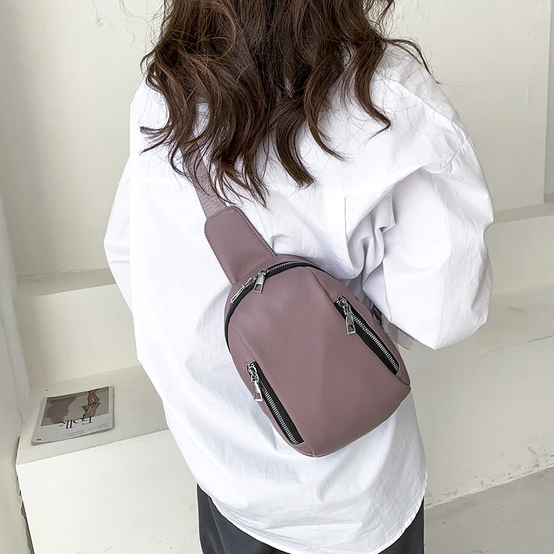 Bolso de pecho para mujer, bandolera sencilla de estilo coreano, a la moda