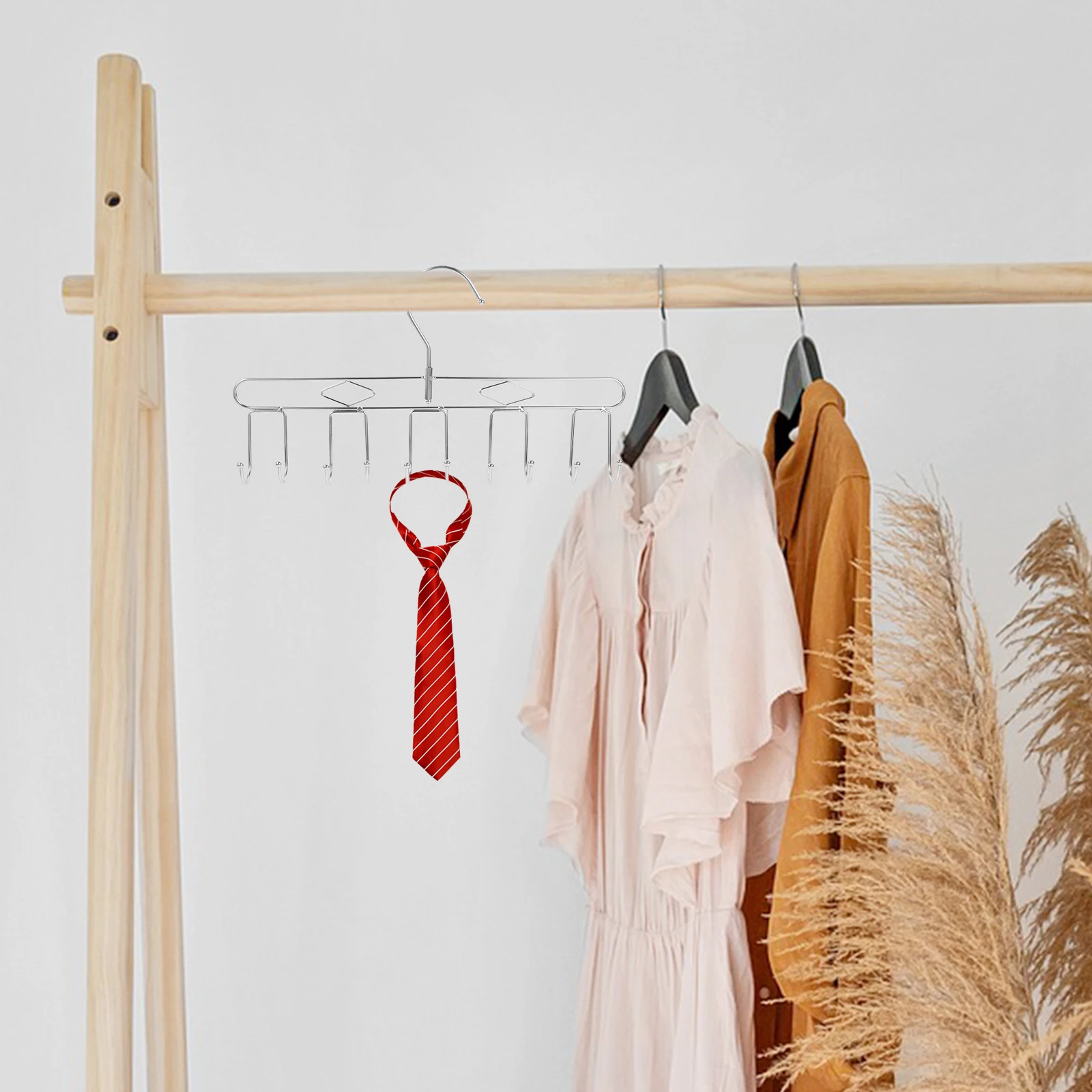 

Stainless Steel 10 Hook Clothes Hanger Multi functional Space Saving Pant Hangers Rack Underwear Bra Scarf Tie ganizer Closet
