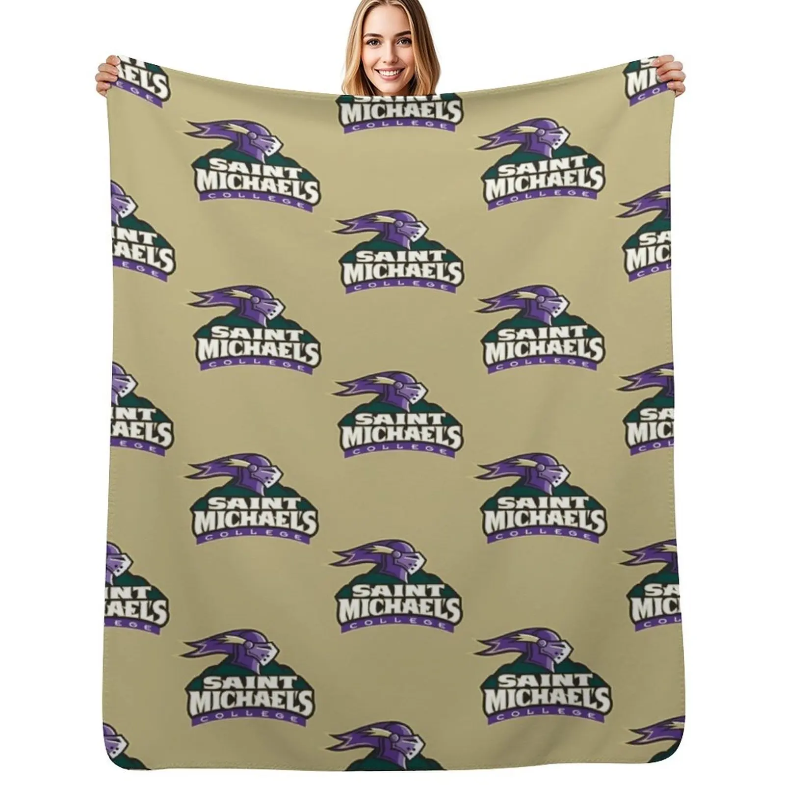 Saint Michaels Purple Knights Throw Blanket All Weather Soft Throw Blanket for Sofa