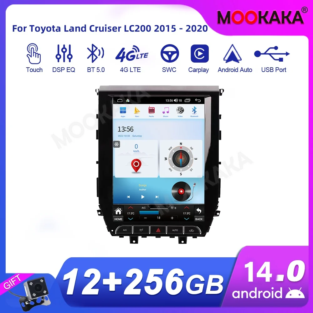

For Toyota Land Cruiser LC200 2015 - 2020 Car Radio Multimedia Player Wireless Carplay Android Auto Autoradio Stereo GPS Navi
