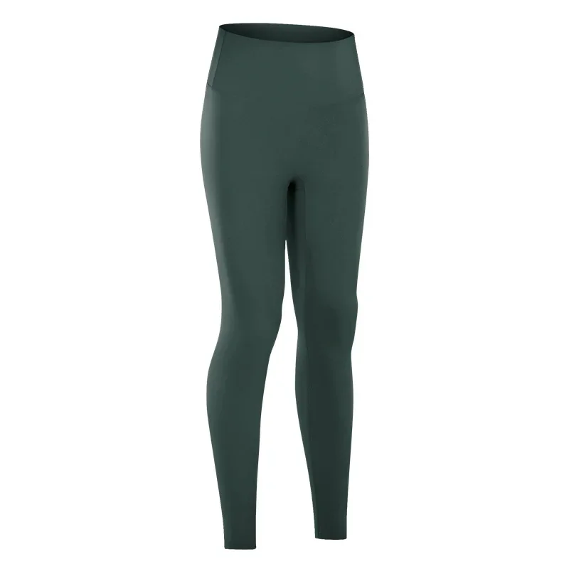 Calça Elástica Feminina de Fitness, Cintura Alta, Elevador do Quadril, Sem Linha de Curvação, Yoga, Exercício, Nove Pontos, L