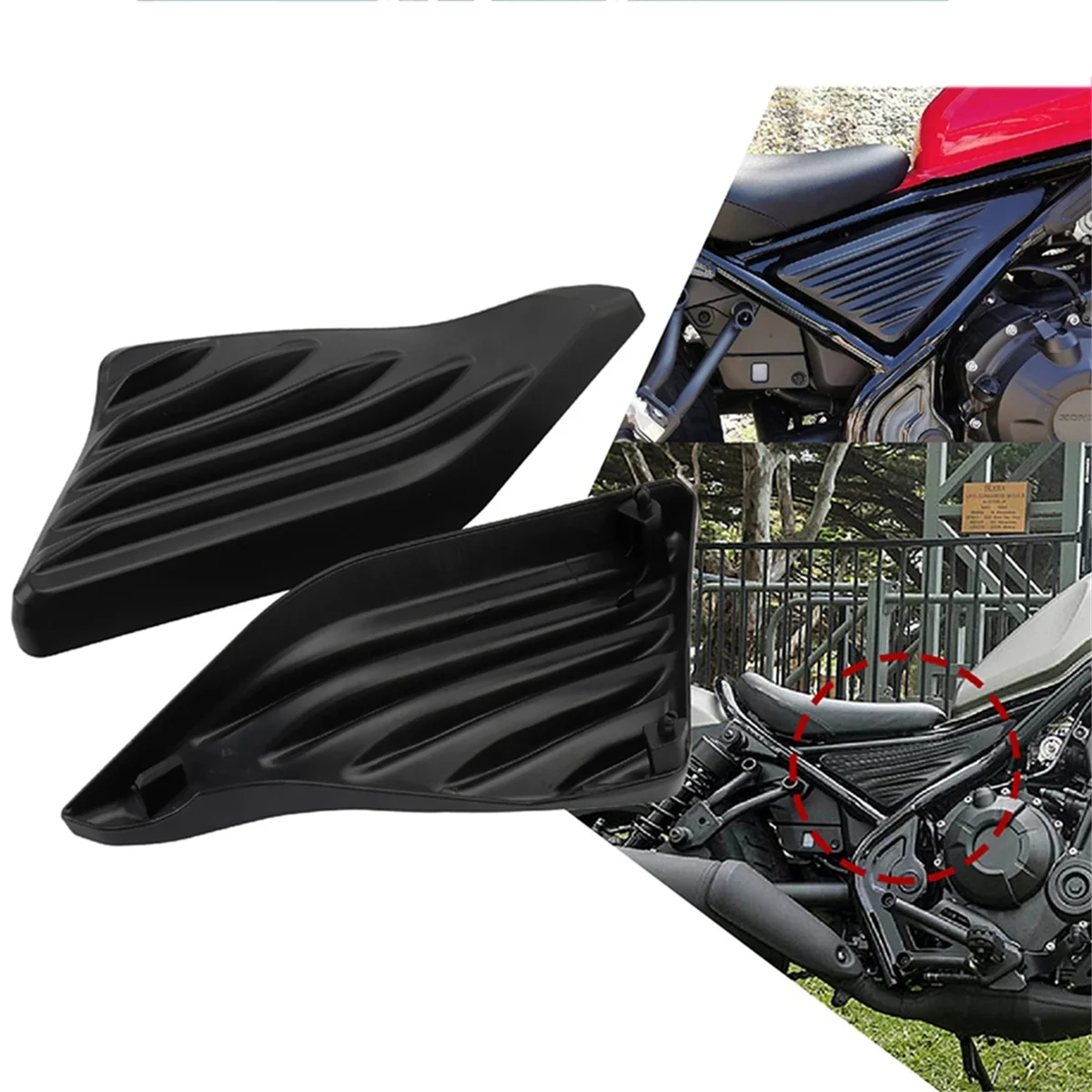 Panel penutup samping sepeda motor, pelindung mesin Fairing untuk Honda Rebel CMX 300 500 2017-2024 CMX300 Matte hitam