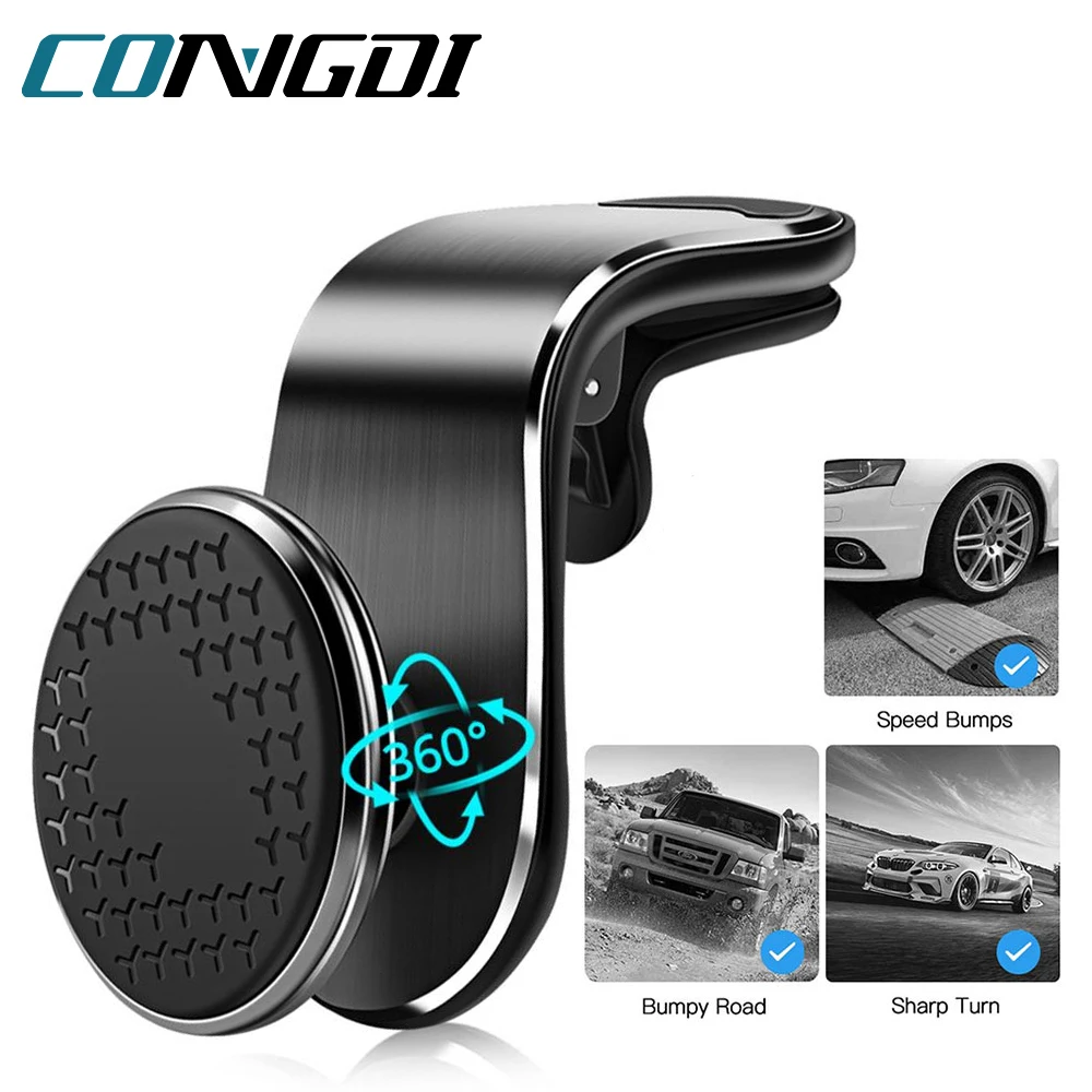 Magnetic Car Phone Holder Air Vent Clip Mount Rotation Cellphone GPS Support For Xiaomi Red Mi Huawei Samsung Phone Stand in Car