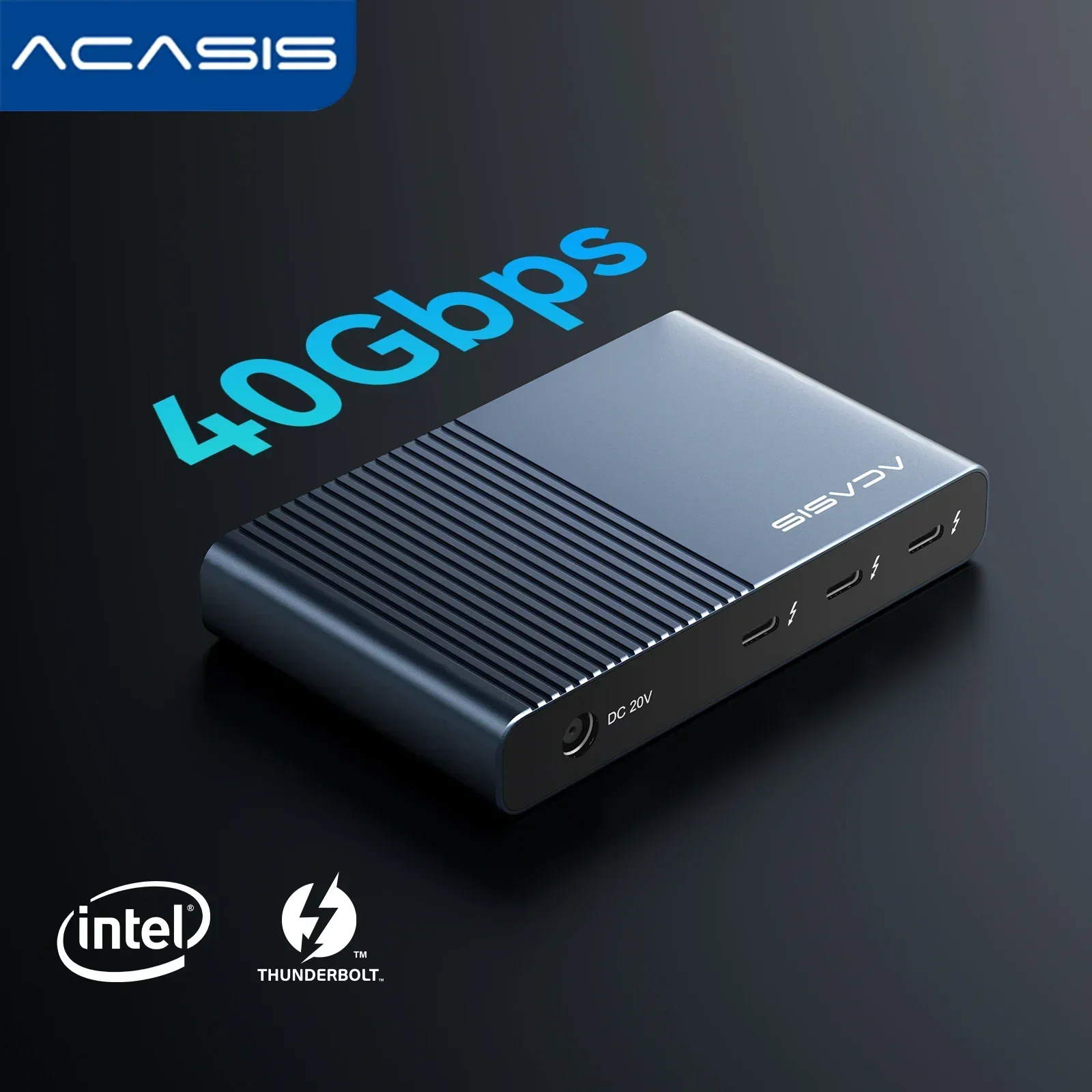 Acasis 5 in 1 Thunderbolt 4 Hub USB-C Docking Station 8K 60HZ Video Output PD 60W for Host 40Gbps Data Transfer for Professional
