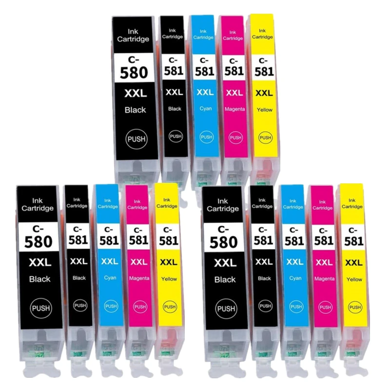 580XXL 581XXL Ink Cartridge Replacement for Canon PGI-580XXL CLI-581XXL PGI 580 XXL CLI 581 XXL PGI580 CLI581