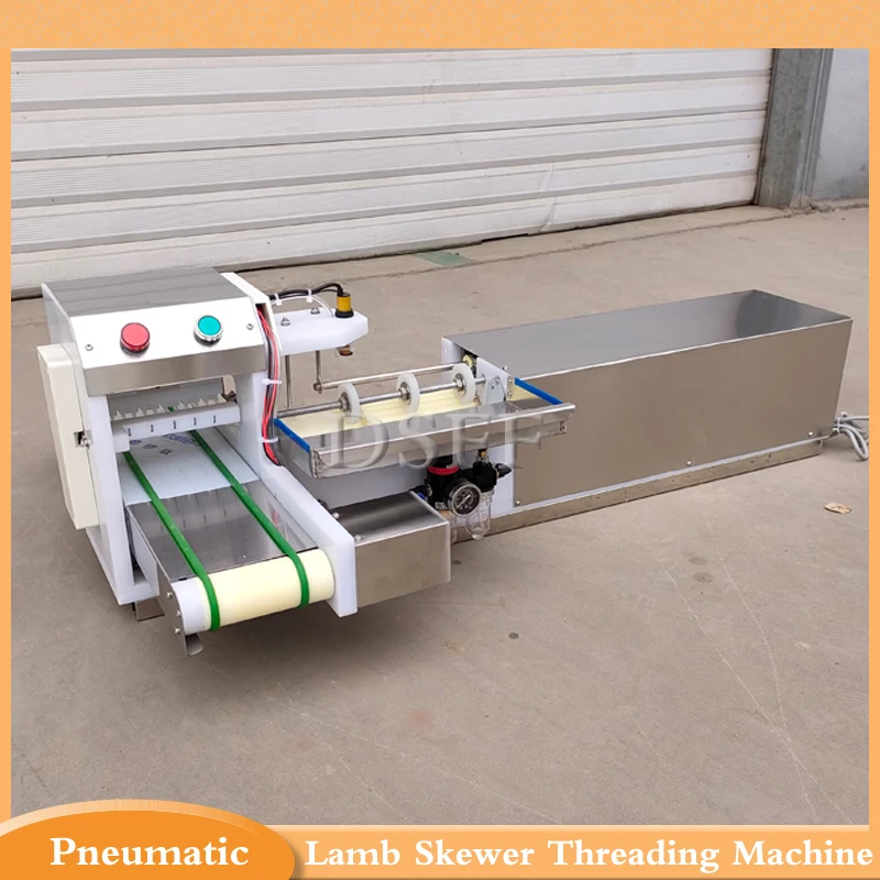 Small Commercial Food Grade Toothpick Lamb Beef Skewer Threading Machine, Pneumatic Skewer Making Machine