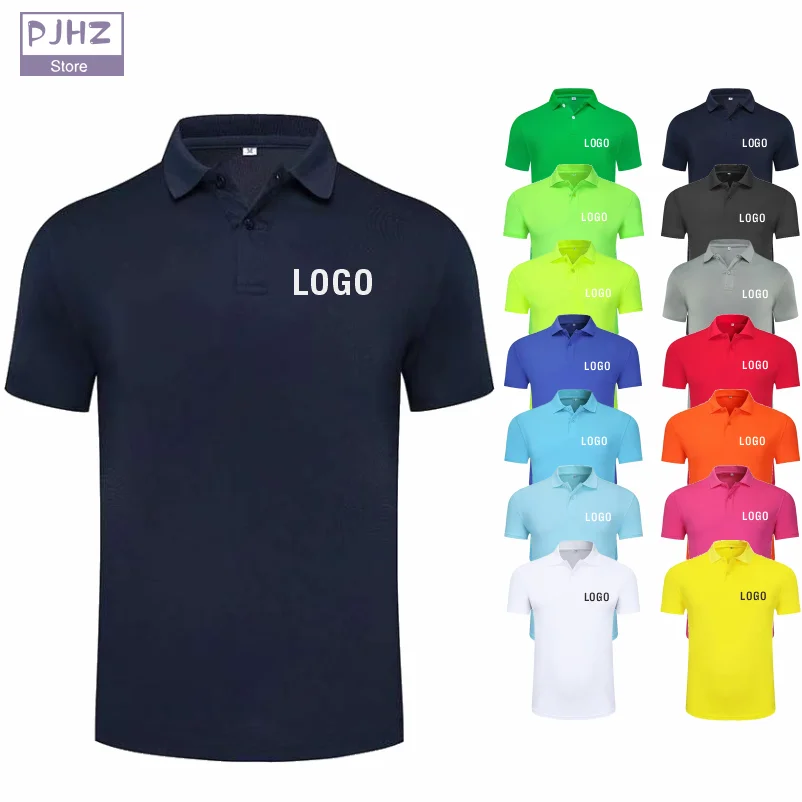 Multiple Sizes Business Work Polo shirts Solid Color Quick-drying Breathable Lapel Sports Polo Shirt  Customized Print Logo