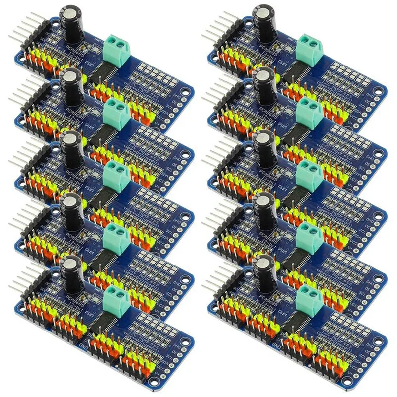 Super Sale 10pcs PCA9685 16 Channel 12-Bit PWM Servo Motor Driver IIC Module for Arduino and Raspberry Pi