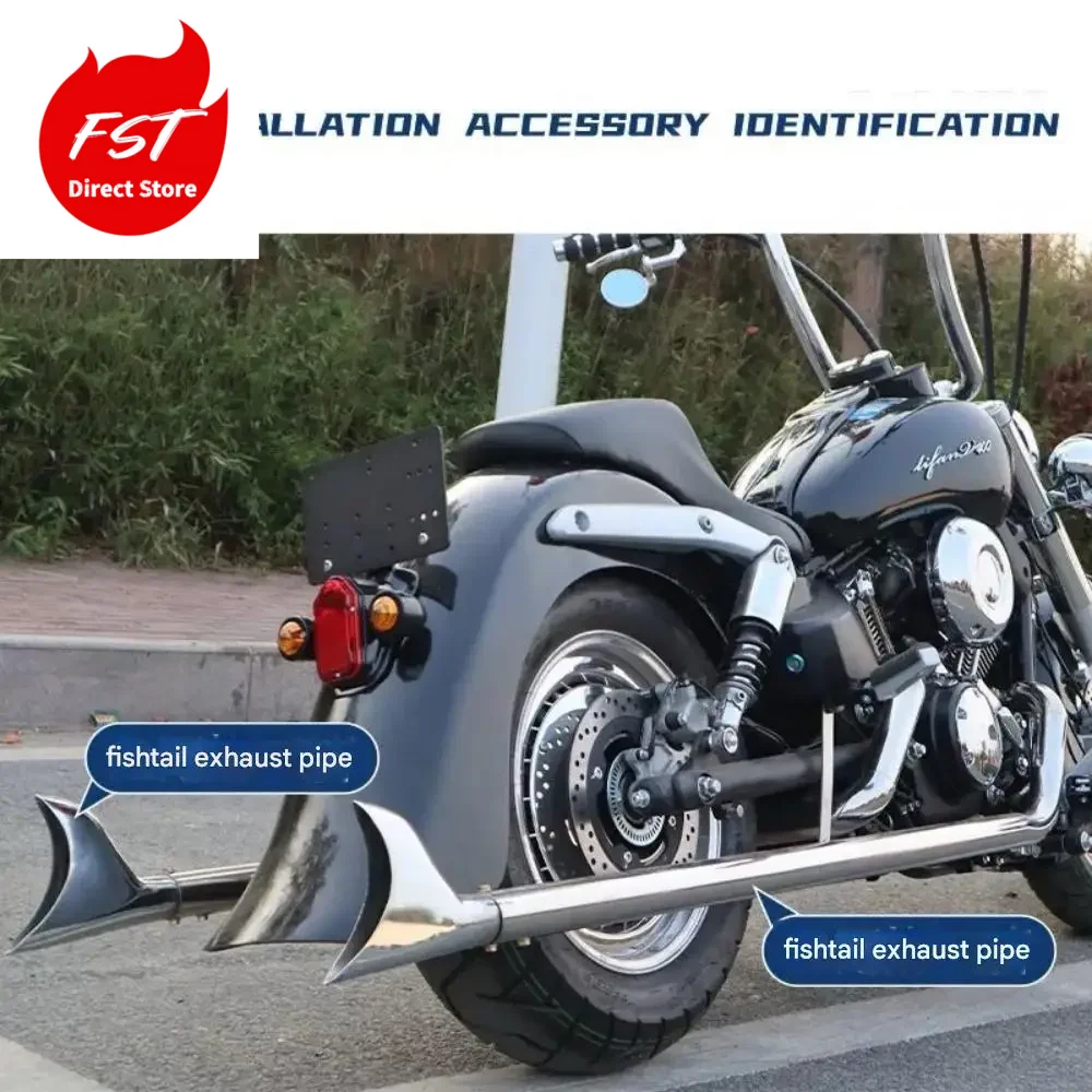 For Jonway V400 fishtail exhaust pipe American gangster modification accessories